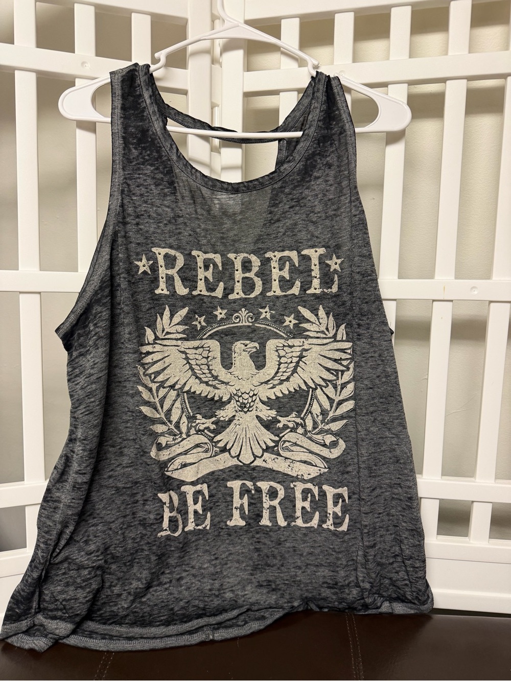 Maurices Charcoal Graphic 'Rebel Be Free' Tank